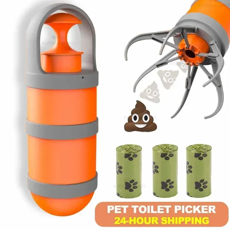 Pet Excrement Picker Cat Dog Zero-contact Toilet Picker Walking Dog Excrement Shovel Garbage Bag Dispenser Dog Accessories