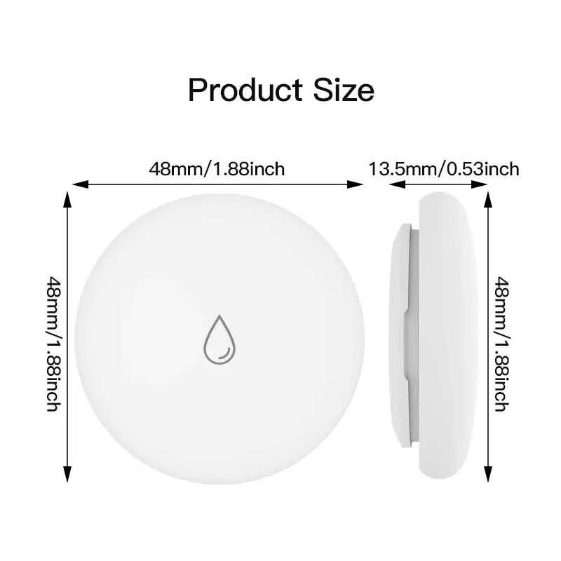 투야 지그비 스마트 물 센서 누수 감지기, 홍수 누수 경보, 스마트 홈 보안 모니터, 지그비 게이트웨이 작동, IP67