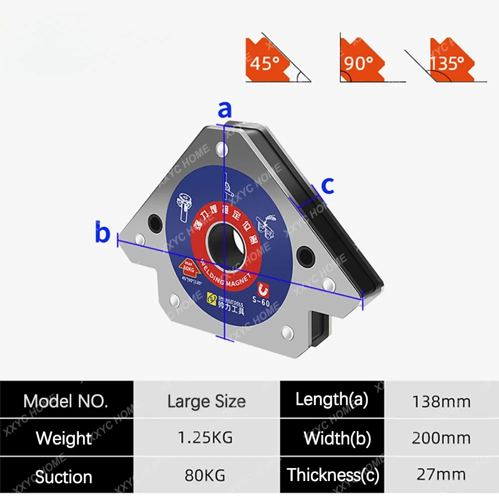 4 PCS Strong Magnetic Welding Magnet 30-80 Kg Super Suction Magnetic Right Angle Bevel Welding Positioner