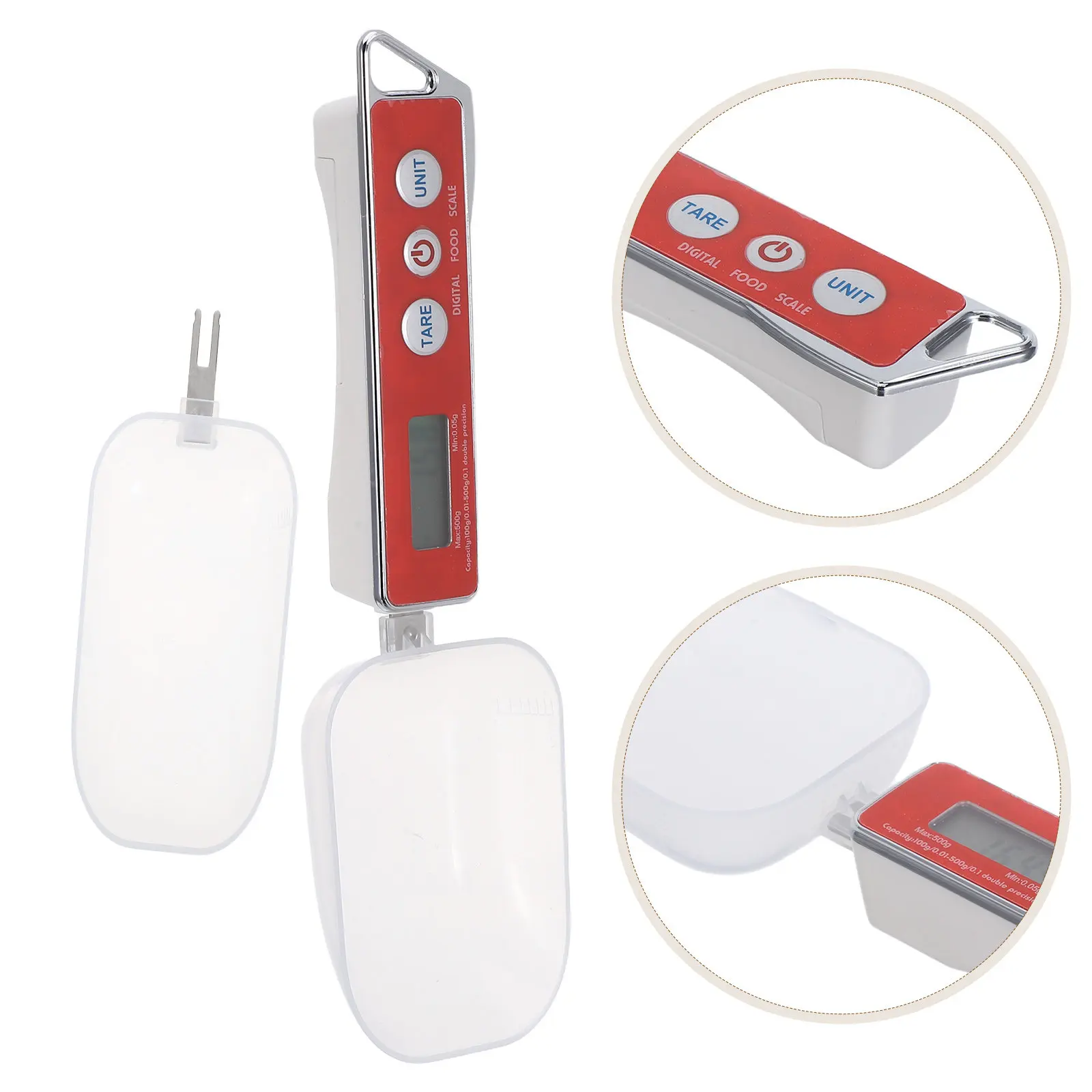 1Set ABS Digital Spoon Scale Kitchen Measuring Scoop with LCD Display 0.1g Precision Multiple Units G Oz Ozt Ct Dwt for Baking