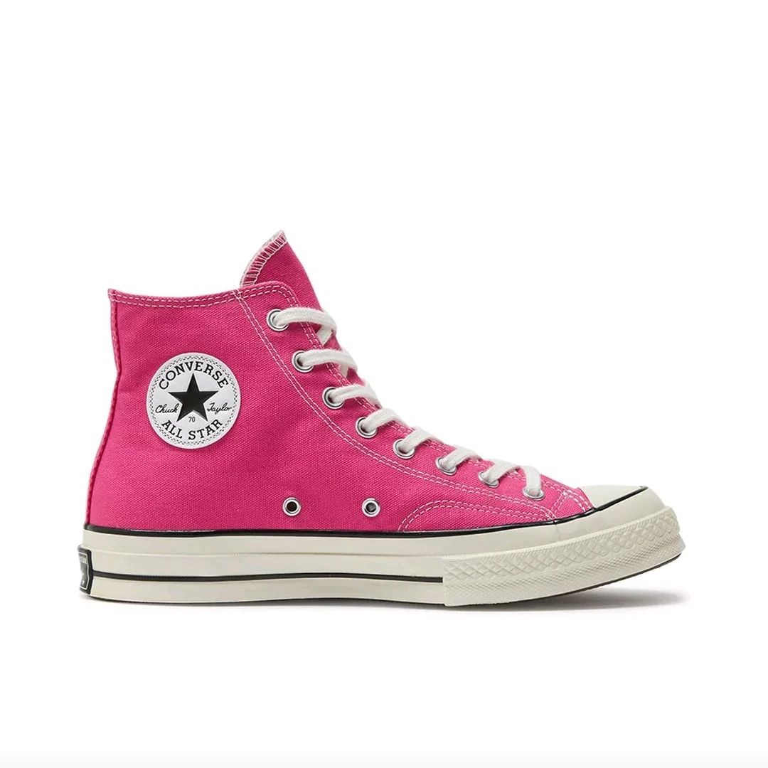 

Converse Chuck 70 Men's and Women's Skateboarding Shoes, Light Weight, High Top, Casual Sneakers, Pink