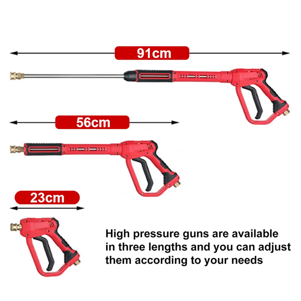 High Pressure Cleaner Gun Power Washer Gun Kit M22-14mm/15mm Fitting 5 Spray Nozzles Tips 1/4