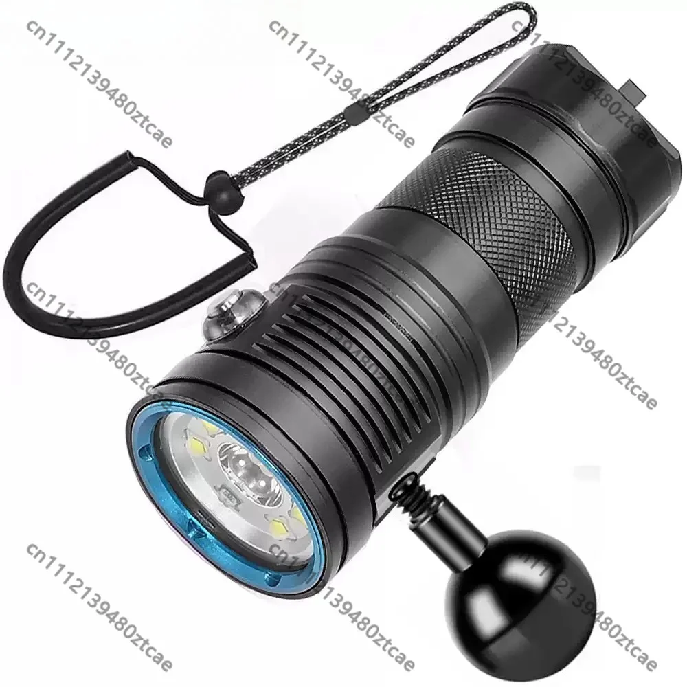 9800LM Strong Light Diving Fill Light Blue Red Dual Color Underwater Photography Hand Flashlight for Action Camera