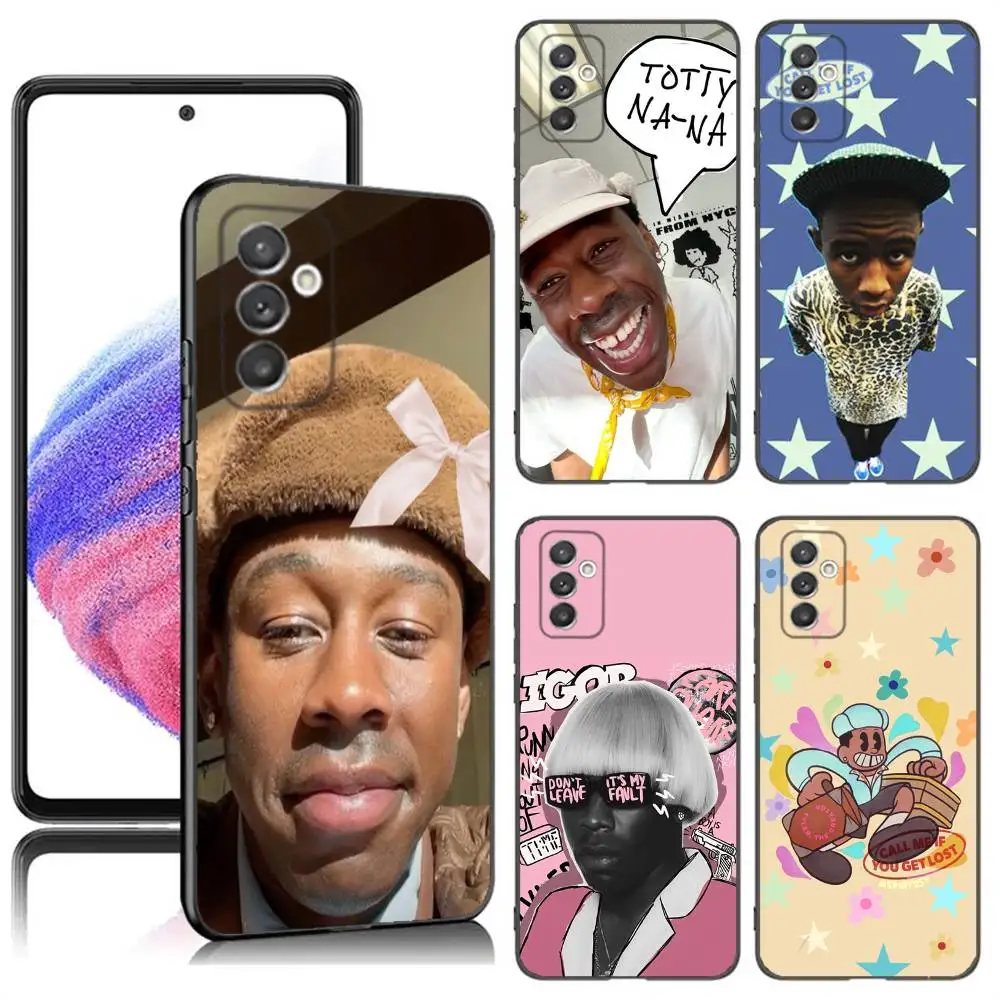 

Funny T-Tyler The C-Creator Phone Case For Samsung S24,23,22,30,21,10,9,Ultra,Plus,Lite,FE,5G Black Soft Case