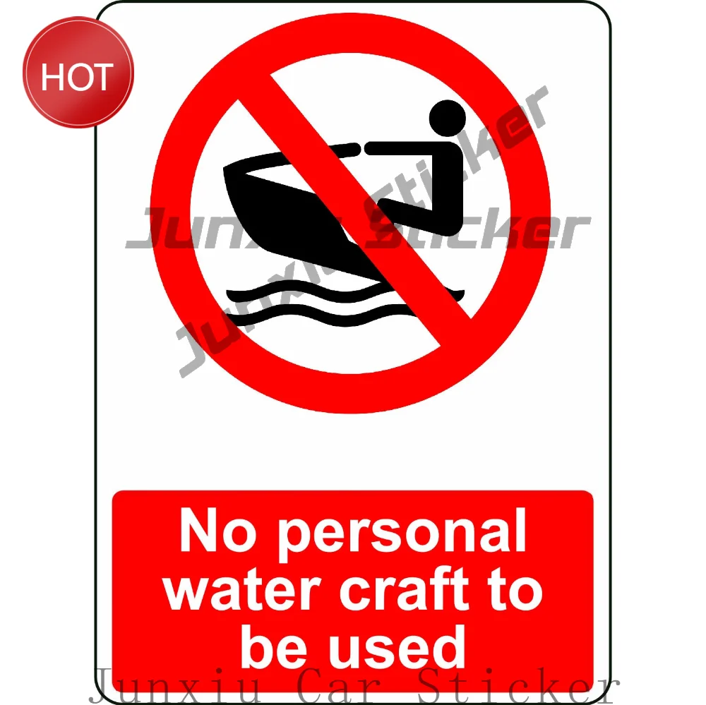 No Personal Watercraft PVC Safety Sticker For Waterside Activity Areas And Access Gates Water Recreation Safety Decal