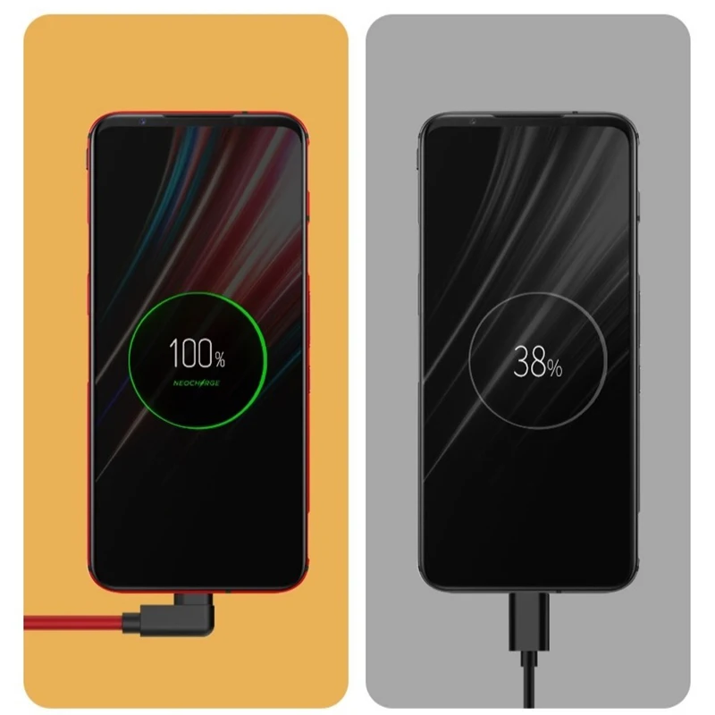 5A PD Quick Charge 80W 100w Type-C to USB C NeoCharge Cord For Nubia Red Magic 7 7S Z40S 6 Pro 8 Pro+ 90°Elbow Gaming Data Cable