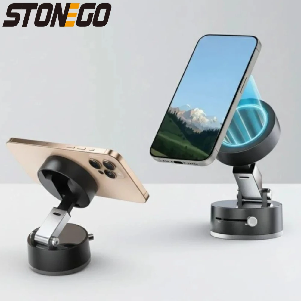 

Foldable Magnetic Phone Holder Suction Cup Mount for Smooth Surfaces Compatible with MagSafe Universal Smartphone Stand