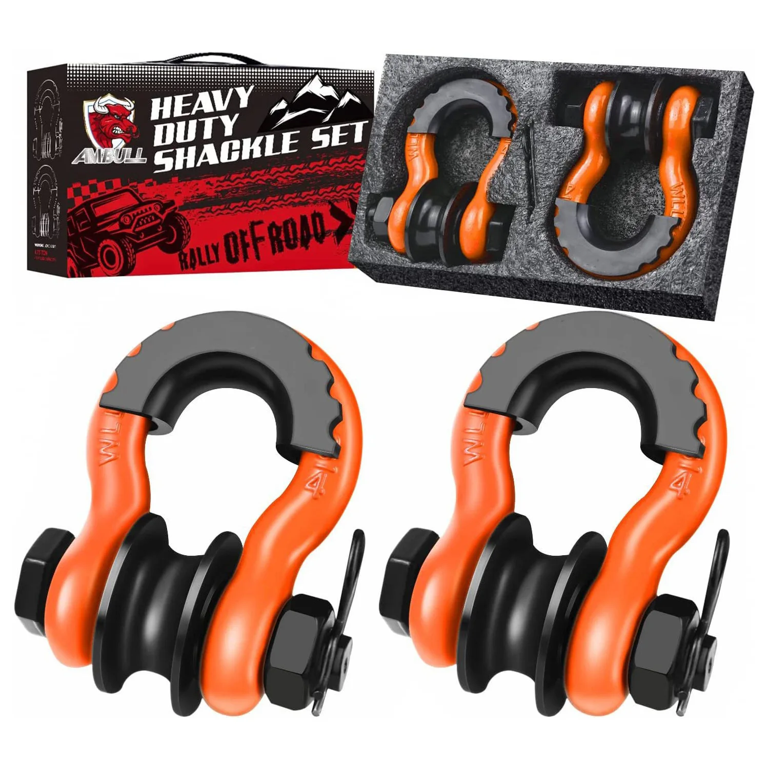 Off-road vehicle shackle pulley shackle American off-road self-rescue trailer hook 4.75T bow car professional and powerful
