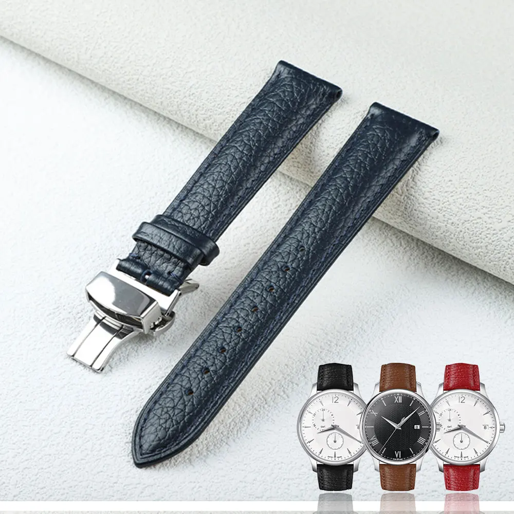 

Кожаный ремешок для часов Omega Longines Tissot, мужской и женский ремешок для наручных часов с застежкой-бабочкой 20 мм, 22 мм, 18 мм