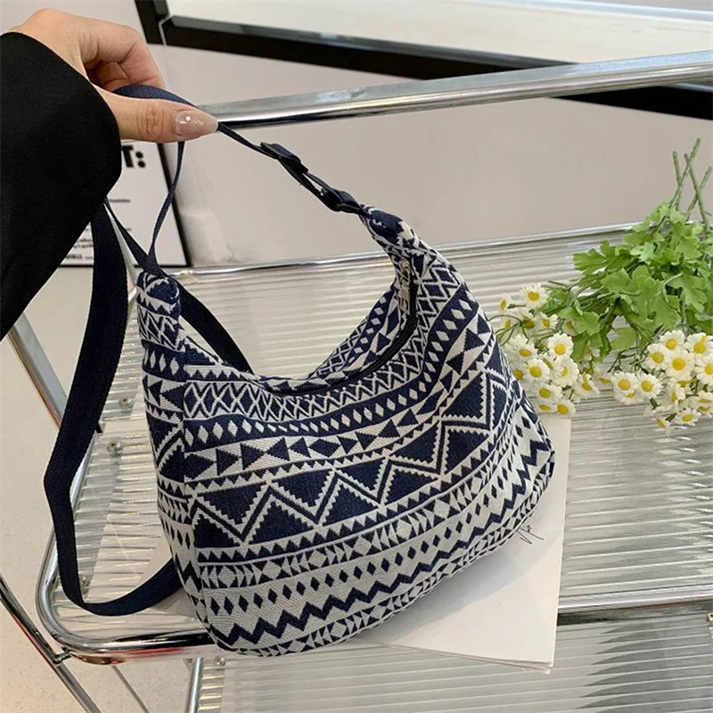 Women Designer Shoulder Bag Vintage Patterned Crossbody Bags Female Large Capacity Fashion Handbag Pockets New