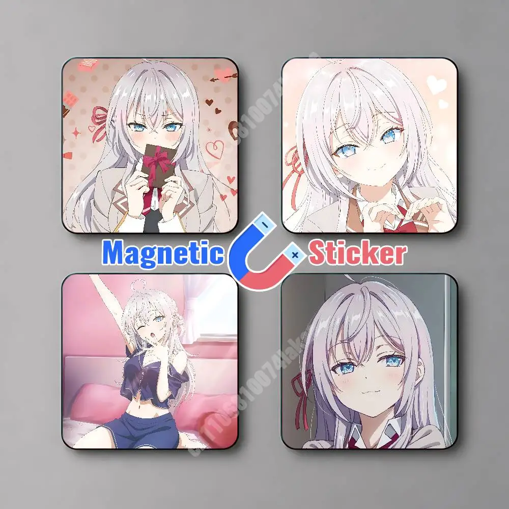Russian Alya Alisa Mikhailovna Kujou Magnetic Sticker Removable Fridge Decal for Metal Surfaces Magnet Label