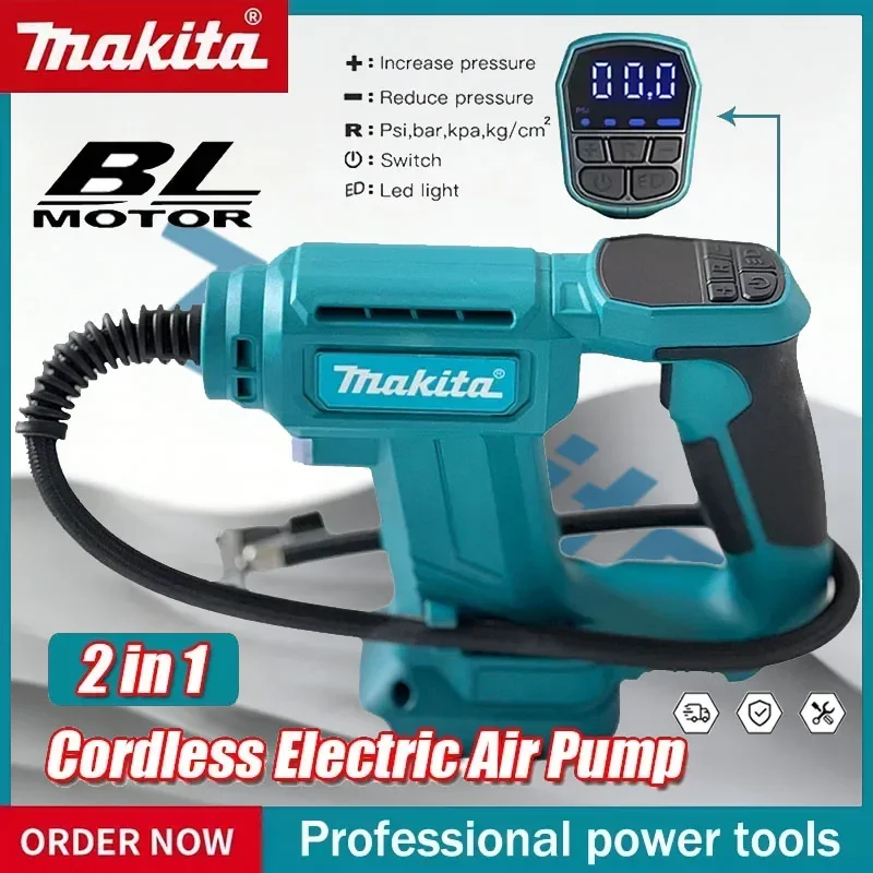 

Makita Portable Car Tire Inflator Air Compressor With Digital Display Inflatable Pump Cordless Air Pump For 18V Bettery