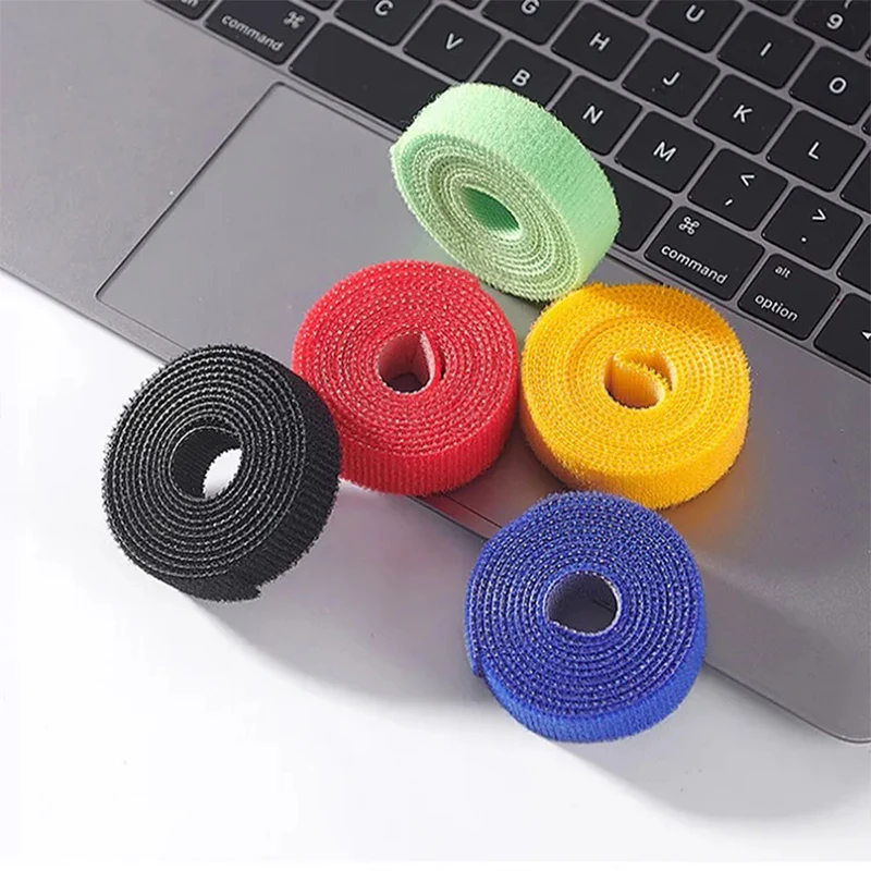 5M/Roll Width 12MM  Cable Organizer Cable Ties Reusable Loop Bundle Self Adhesive Fastener Nylon Free Cut Ties Management