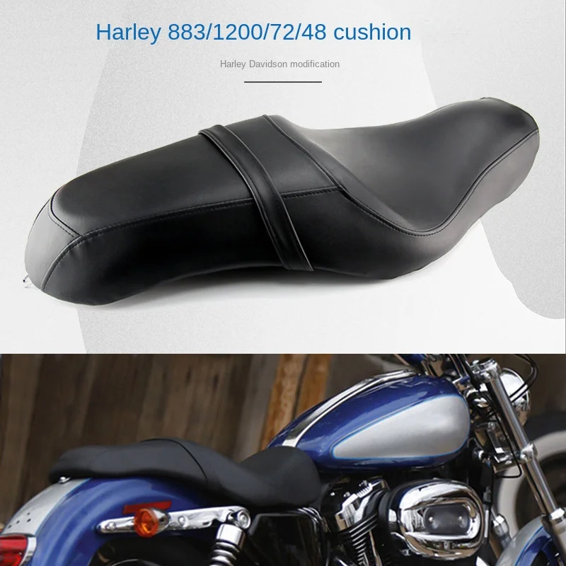 Asiento de sofá delantero y trasero para Harley Iron 883 883L 1200 Sportster, personalizado, SuperLow, modificado, doble cojín