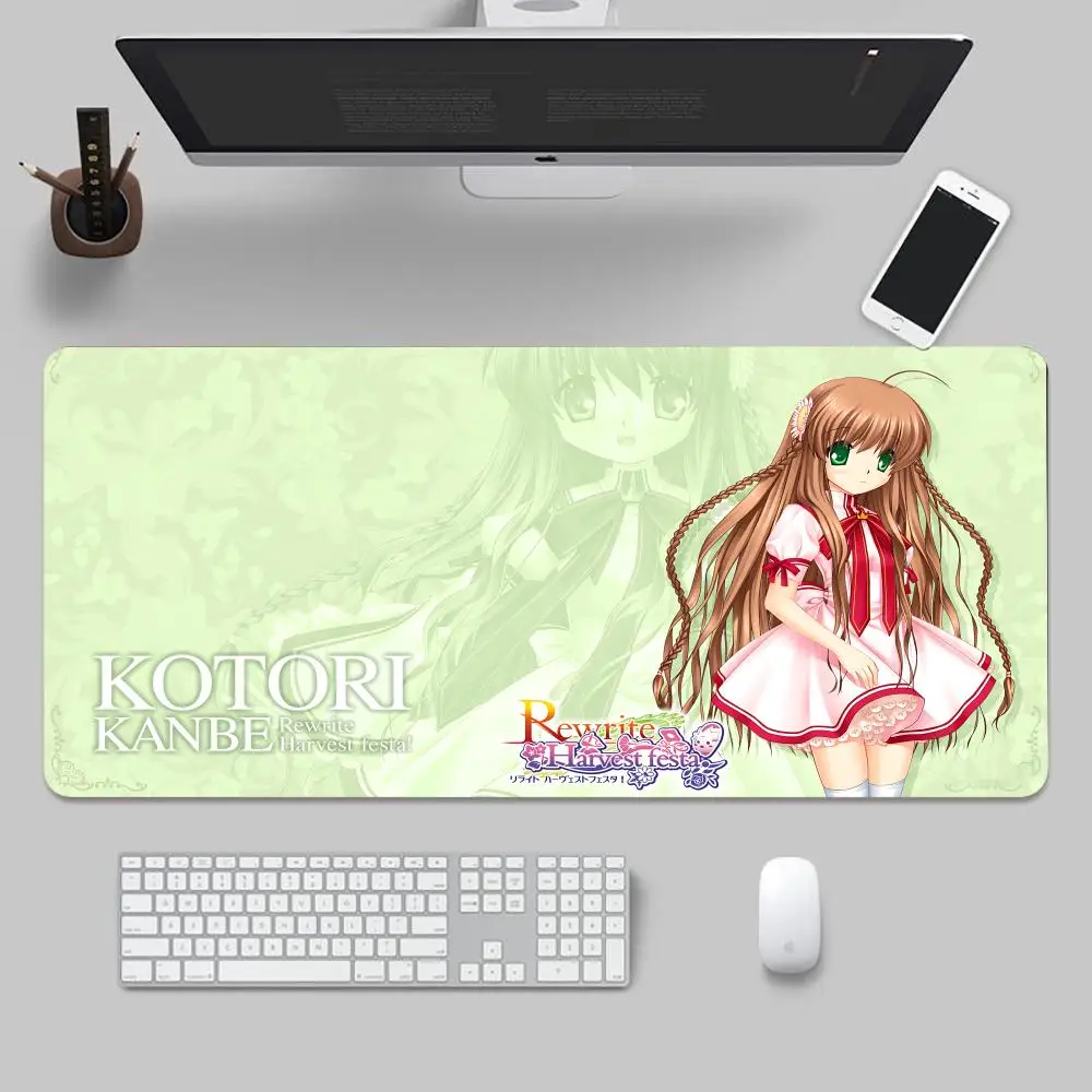 Cute R-Rewrite Mouse Pad Tapetes de Mesa Teclado, Borracha Kawai, Tapete de Mesa Antiderrapante, XXL90x40cm