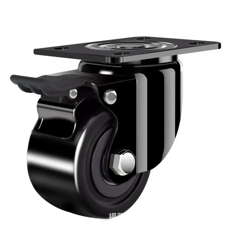 4 Pcs 1.5/2 Inch Heavy Duty Nylon Casters - Dual Brake & Bearings, Low-profile, High Load Capacity