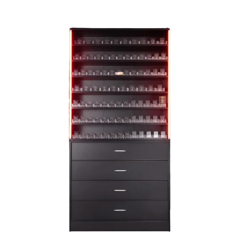 custom.Smoke Shop Wood Grain Cigarettes Shelf Pusher Display Unit Fixture Drawer Cabinet Stand Rack 2