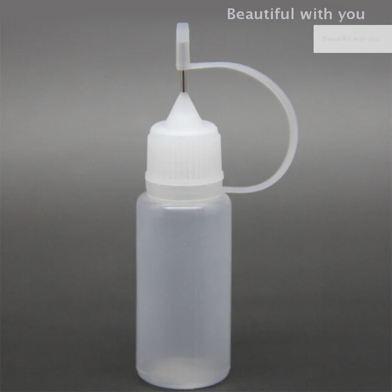 ขวดหัวเข็มแบบใหม่ขนาด 10 มล. ขวดใสสำหรับทา ขวดกาวสำหรับทาสี ขวดน้ำมันปากแหลม อุปกรณ์แต่งหน้า