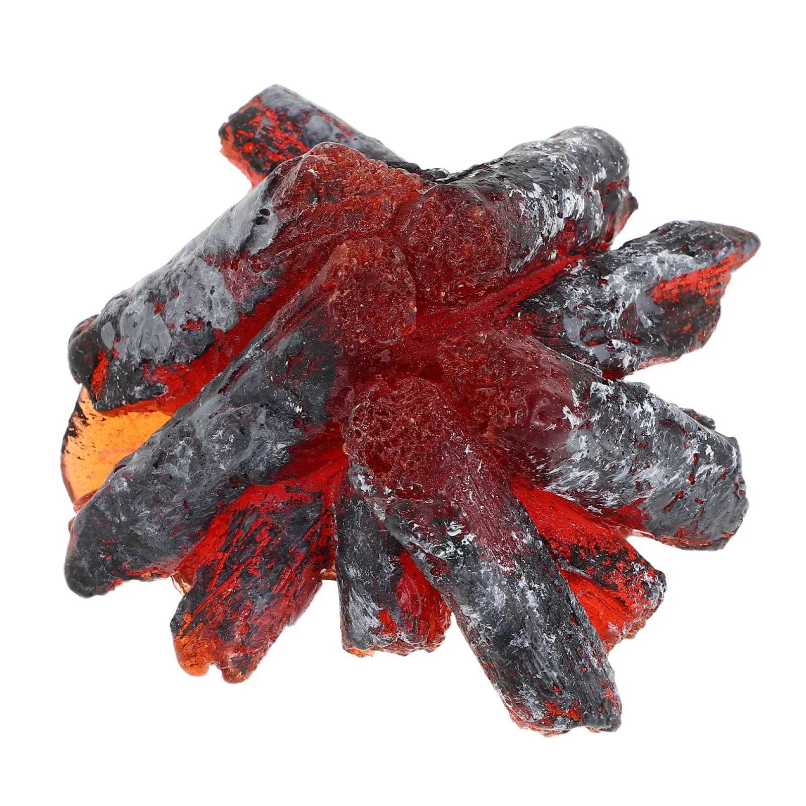 Artificial Campfire Ornament Resin Mini Bonfire with Detailed Logs Flame Effect for Micro Landscapes Mini Fire DIY