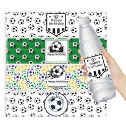 20PCS Soccer Party Bottle Wraps Labels Customize Birthday Name football Water Bottle Label Sticker Personalized Party Stickers