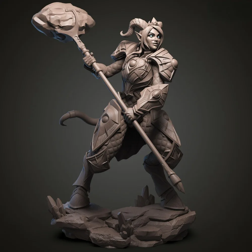 1PC Leader Draenei Figure 3d Printed Resin Model DIY Coloring Self-assembly Figurine Sculpture Miniatures Gift for Men and Women