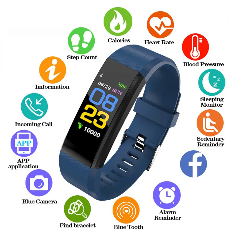 Connected Watch Child Smart Color Screen Bracelet Heart Rate Wristband Sphygmomanometer  Waterproof Kids Watches