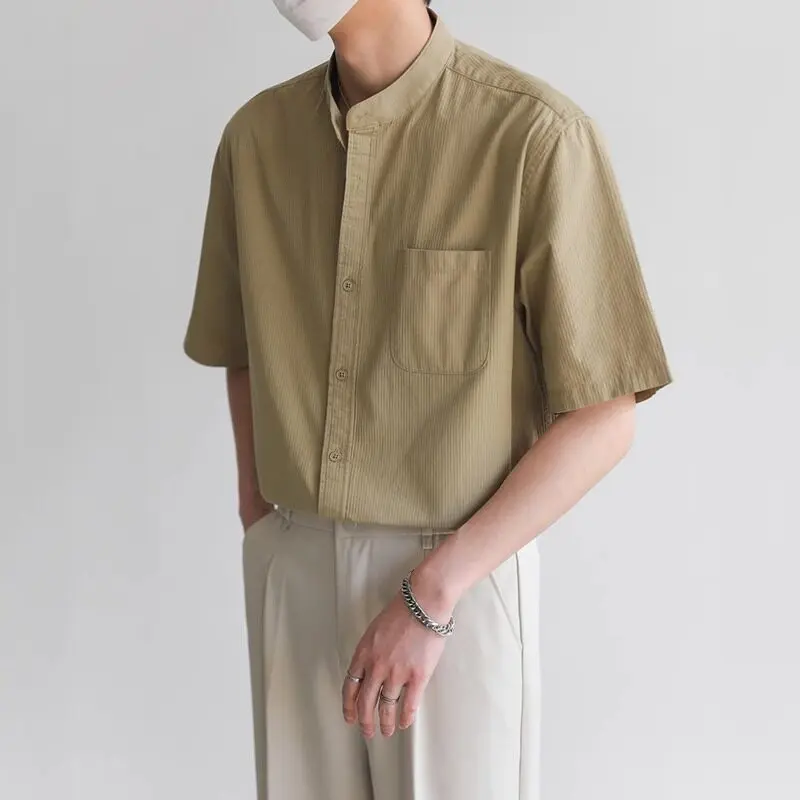 

Men's Ice Silk Camp Collar Shirt 2025 - Korean Style Anti-Wrinkle & Quick Dry Lightweight Breathable & Slim Fit