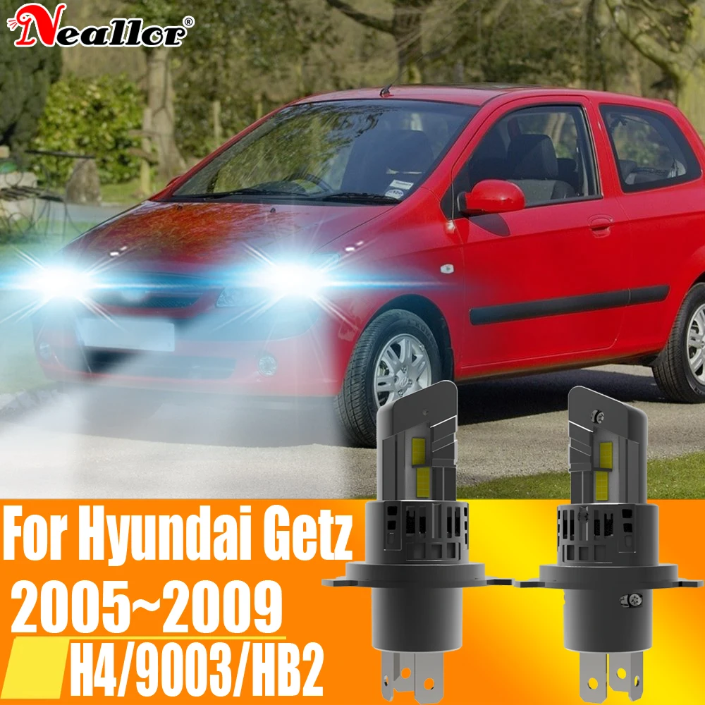 

2 шт., Автомобильные светодиодные лампы H4 HB2 9003 12 В 55 Вт для Hyundai Getz 2005 ~ 2009