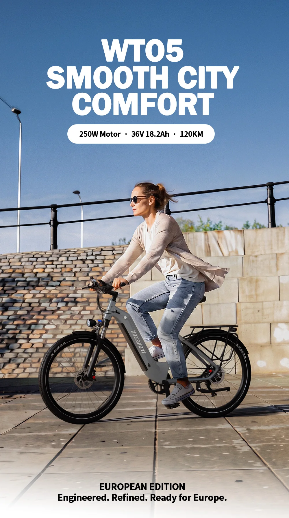 Image of E-Bike ONESPORT WT05, 250-W-Motor, 36-V-18,2-Ah-Akku, hydraulische Bremse, Drehmomentsensor, Elektrofahrrad, 27,5-Zoll-Reifen, 7-Gang-Schaltung, E-Bike für den täglichen Gebrauch 【Ohne Gashebel】