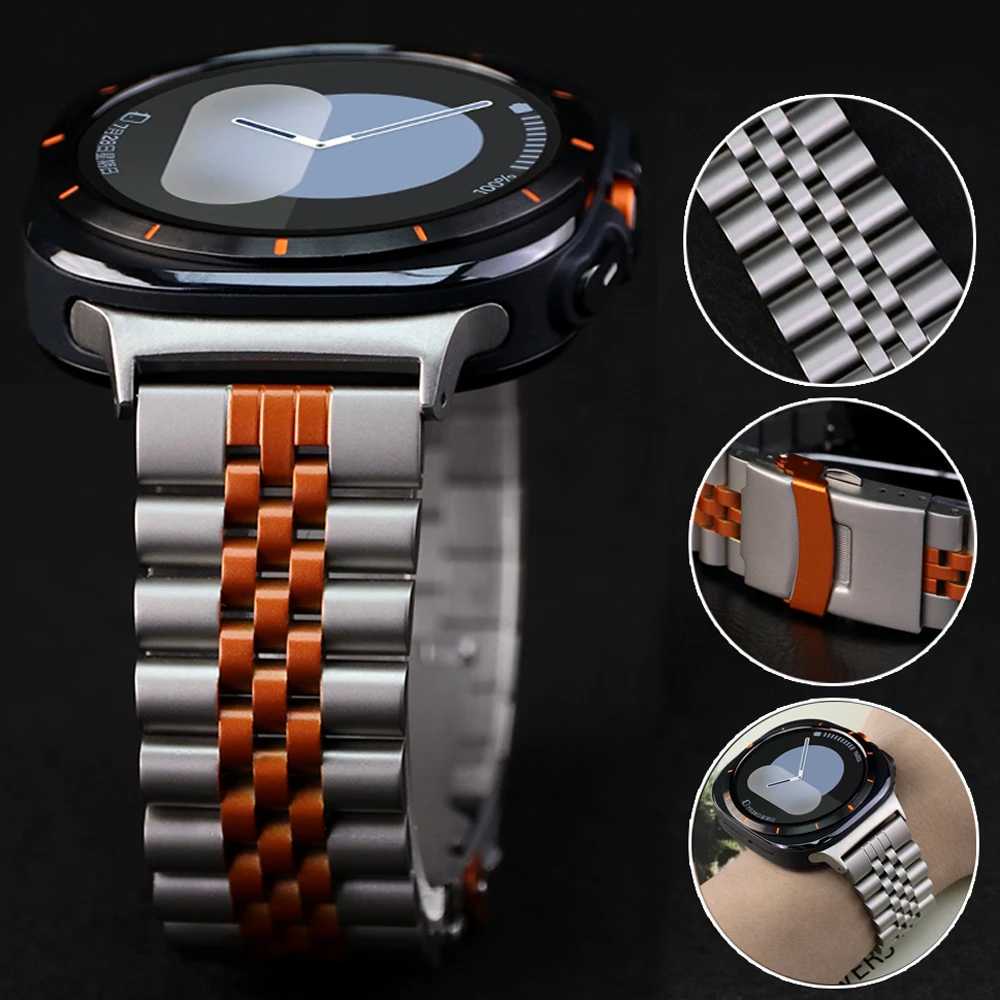 Ремешок из нержавеющей стали для Samsung Galaxy Watch Ultra 2025, металлический деловой ремешок для Samsung Watch Ultra 47 мм, сменный браслет
