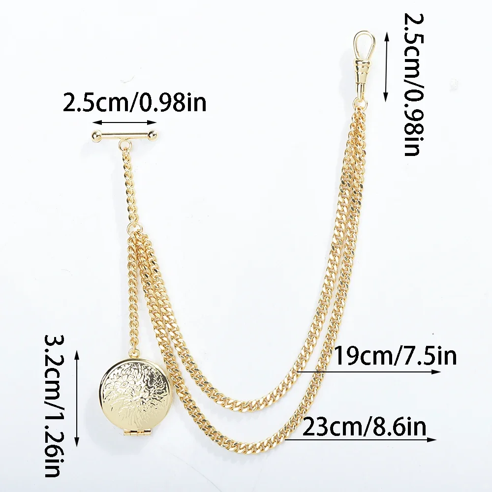 اليدوية الذهب اللون الرجال سترة سلسلة ألبرت ساعة الجيب سلسلة مع قلادة المنجد هدية عيد الأب2027 #2