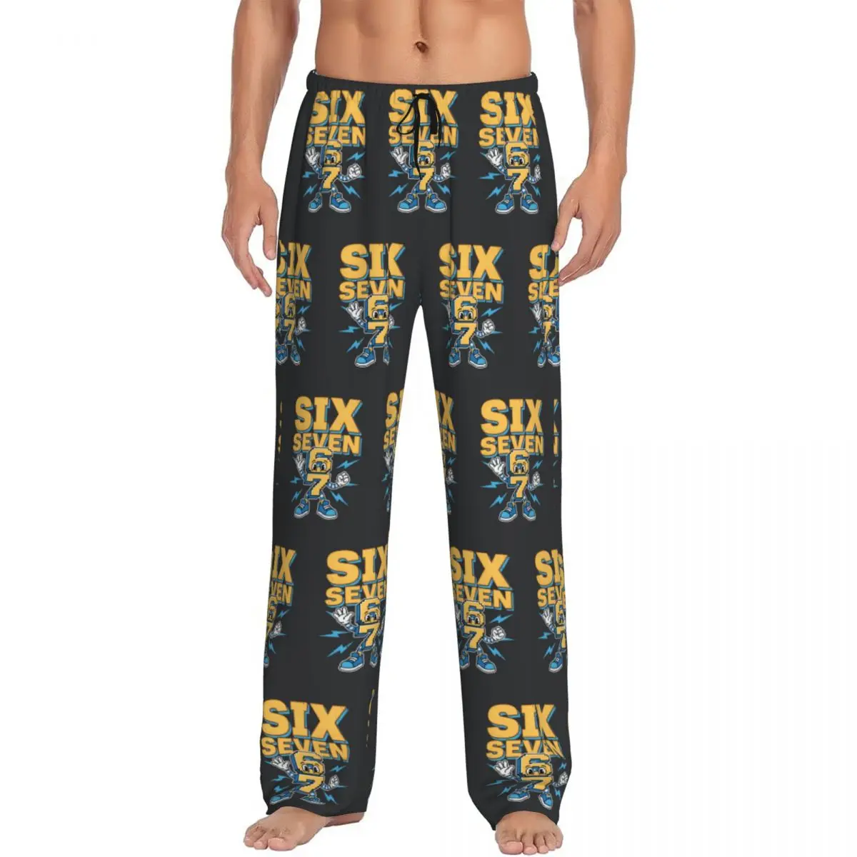 

Мужские пижамные штаны Six Seven Brainrot на заказ 67, одежда для сна с принтом мемов, низ с карманами