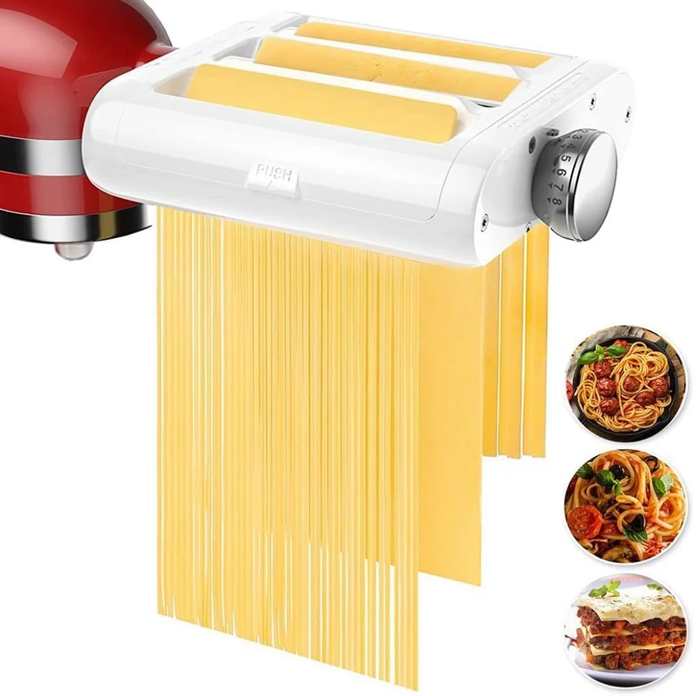 

Макаронный станок 3 в 1, набор для миксеров KitchenAid, включает валик для листов макарон, резак для спагетти, резак для фетучины Ма