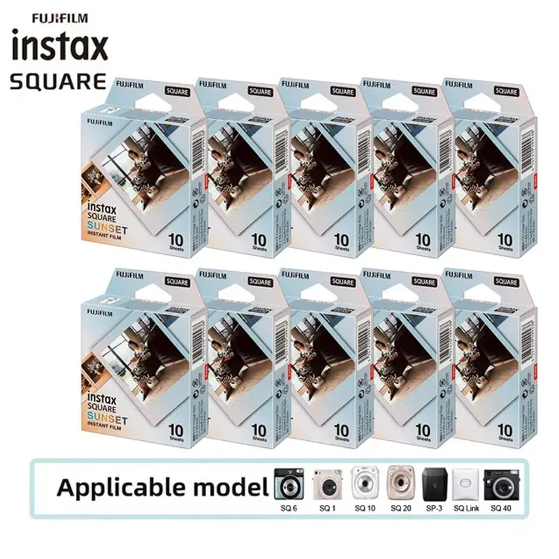 New Instax Square Film Sunset Photo Paper (10-100 pcs) For Fujifilm SQ10 SQ6 SQ20 SQ40 Instant Films Camera Share SP-3 Printer