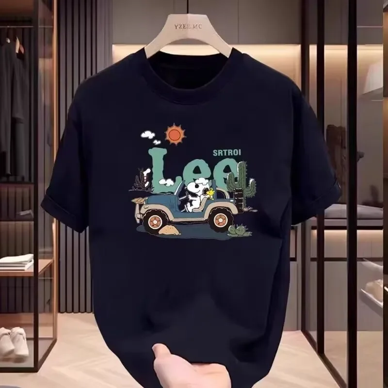 

2025 Summer Fashion New Men's and Women's Short Sleeve T-shirt American Street Retro Brand Cotton Printed T-shirt