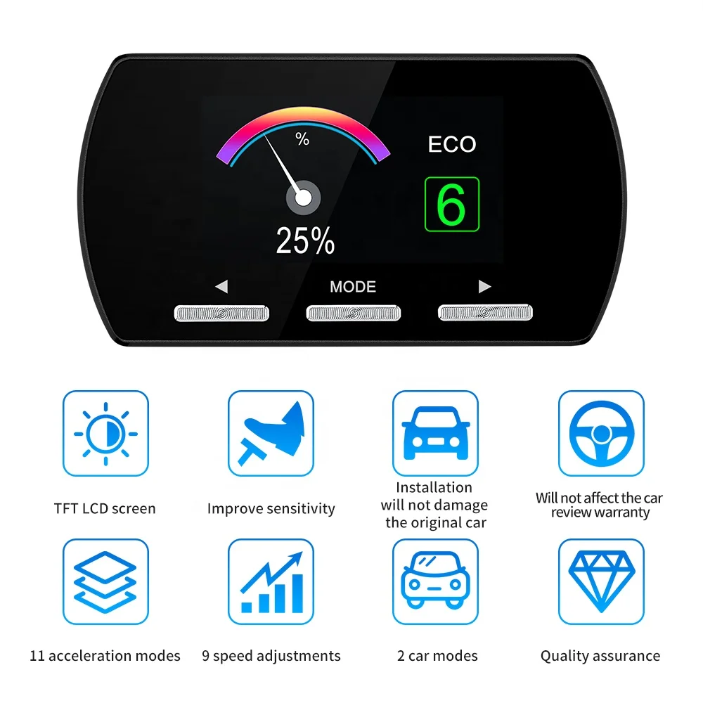 Newest F2 Car Auto Electronic Throttle Controller with LCD Screen 14 Drive Modes Racing Chip Enhanced Speed Accelerator Response