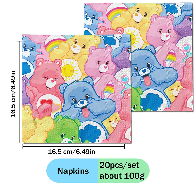 Cartoon Care Bears Themen-Geschirrset: Kreative Pappteller, Becher und Papierboxen für Geburtstagsfeiern und Familientreffen – Detail 8