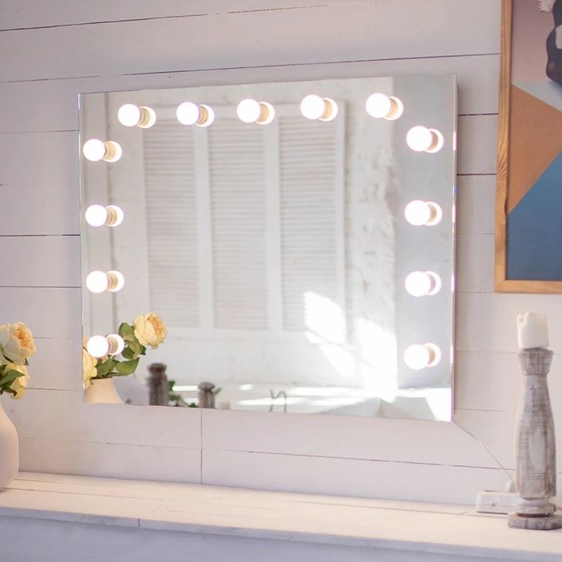 3 modalità colori specchio per il trucco luce LED Touch-Dimming Vanity Dressing lampada lampadina USB 12V Make Up specchio lampada da parete