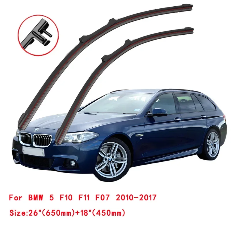 For BMW 5 Series F07 F10 F11 Sedan Hatchback 2009 2010 2011 2012 2013 2015 2016 2017 Double Rubber Windshield Car Wiper Blades