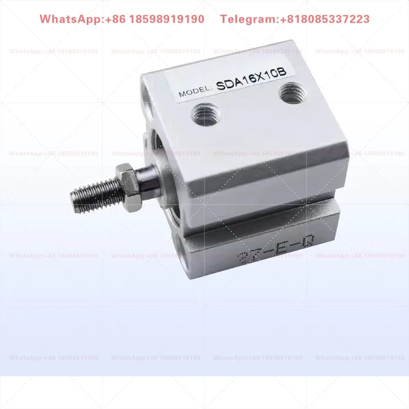 Magnetic Thin Mini Pneumatic Cylinder SDA16X10B External Thread Compact Air Actuator For Automated Equipment Control