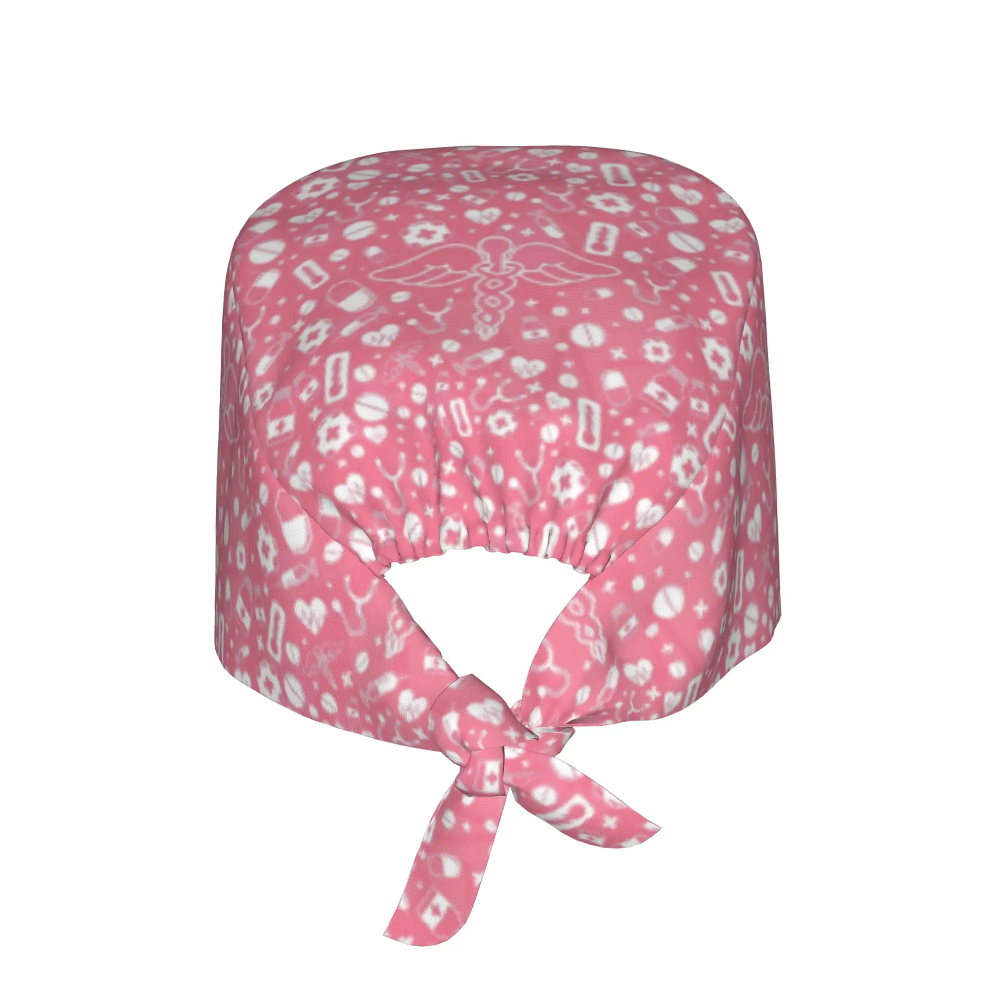 Medical panoramic background with different medicines Working Hat Surgical Hat Scrub Nursing Doctor Surgeon Cap for Chef