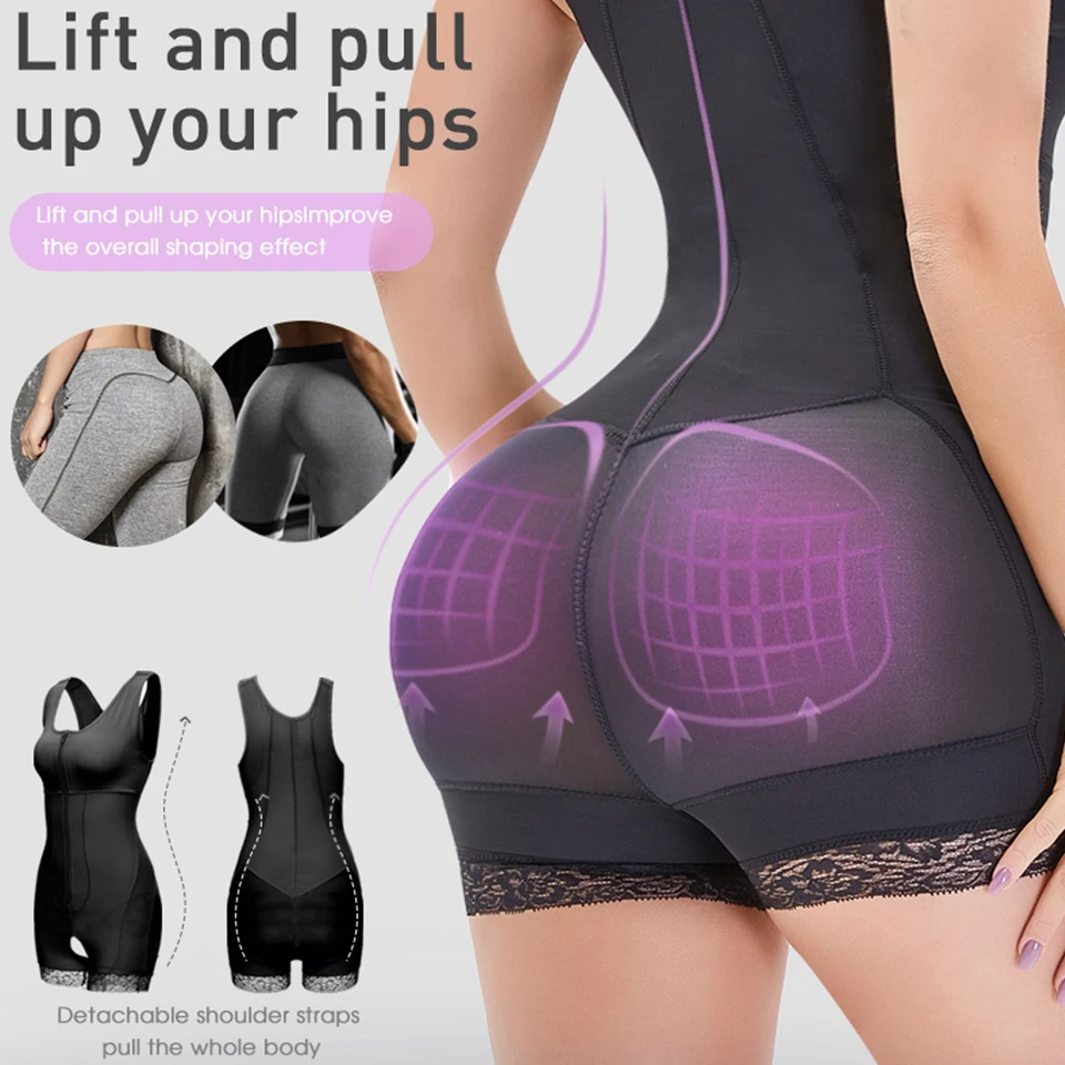 Becirzet Shaperwear Bodysuit Damen Körperformer Playsuits Schlankmachende Unterwäsche Übergröße Taillenkontrolle Hüftlift – Detail 7