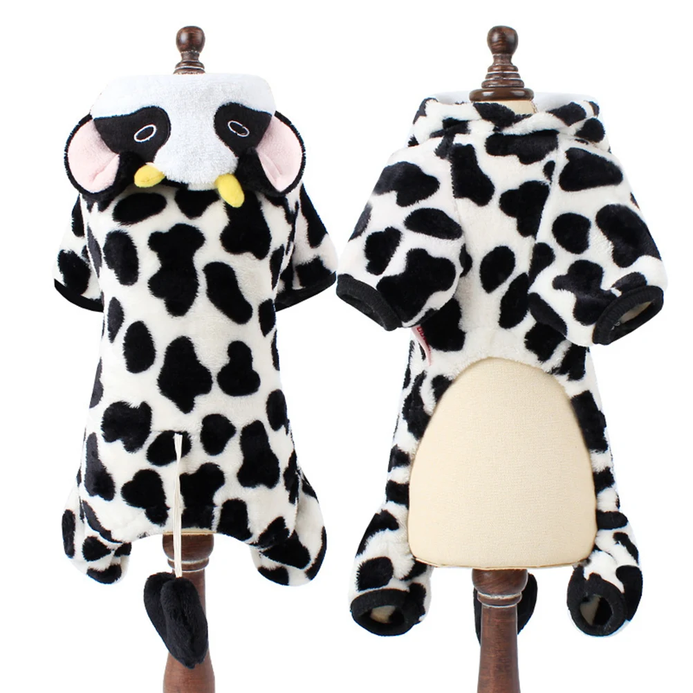 

Pet Transformation Costume Dog Clothes Cold Weather Small Coat Cow Warm Jumpsuits Puppy Clothing