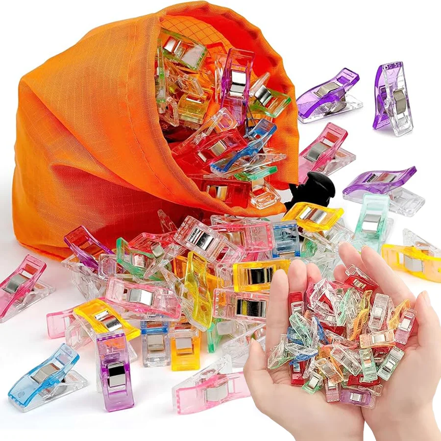 24 Stück Mini-Saumklammern aus Kunststoff, Näh- und Positionierungswerkzeug, handgefertigt, DIY, Büro, multifunktionales Schreibwaren-Set für Akten, Bücher, XJM