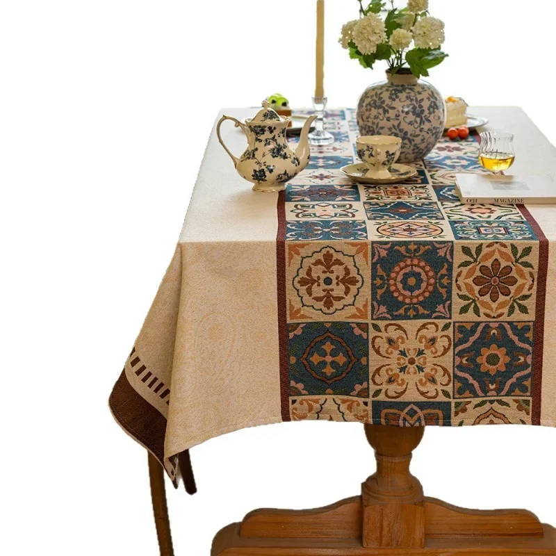 New Bohemian dining table cloth tablecloth American light luxury French retro style rectangular coffee table tablecloth