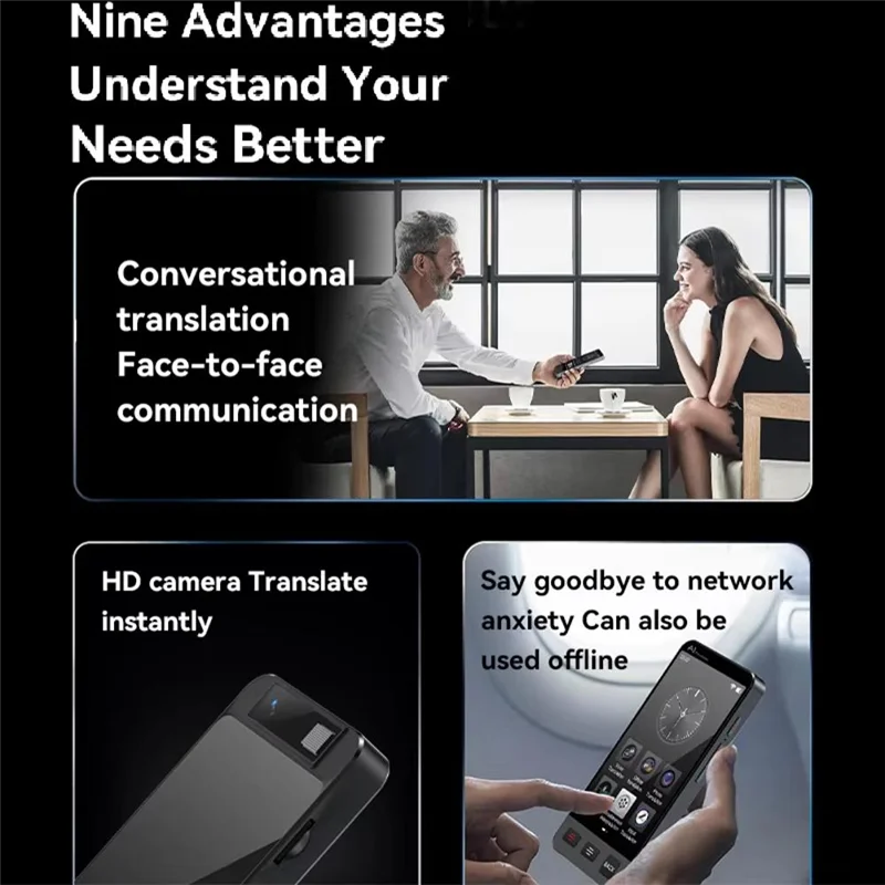 

Portable Language Translator Device With 142 Languages Voice Translating 19 Offline Translation M80-AAAE
