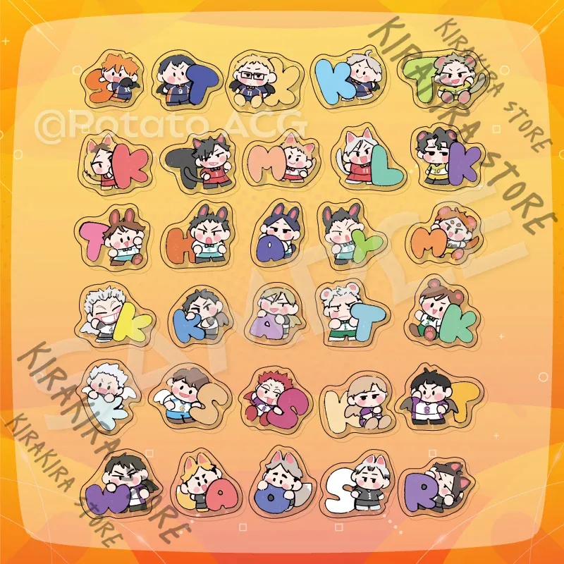 하이큐의 히나타 쇼요!! 수제 스탠딩 피규어 장식 애니메이션 DIY 사쿠사 키유미 코스프레 레터 미니 귀여운 아크릴 시트 30p