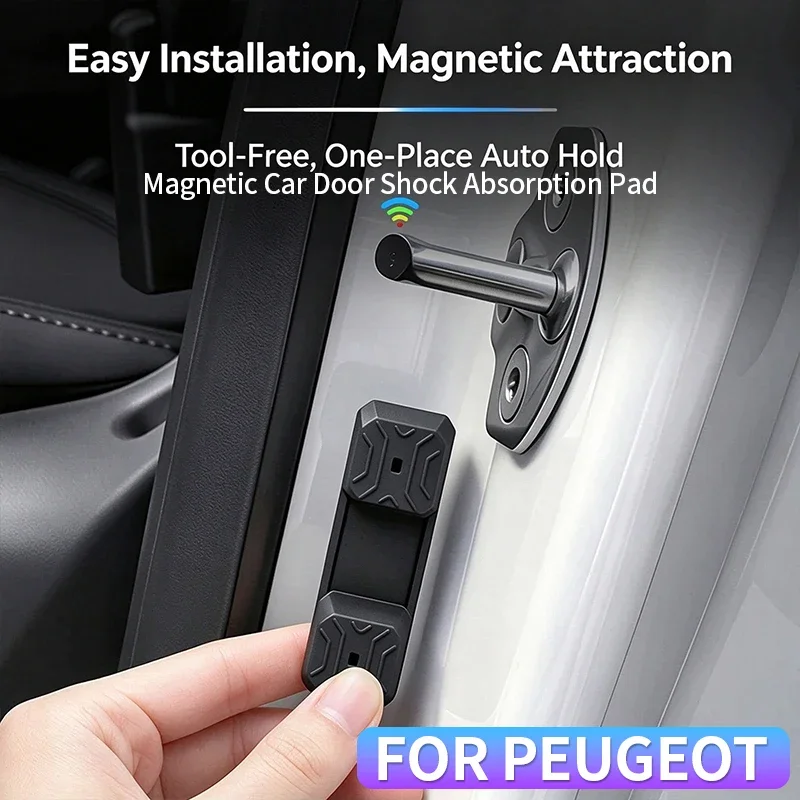 Universal Magnetic Car Door Shockproof Pads Suitable for Peugeot 208 2008 308 3008 408 508 5008 Rifter Partner Auto Accessories