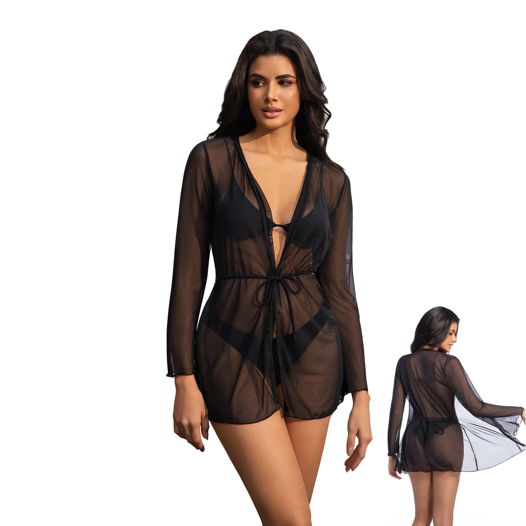 

Volagor Tan Through Sarong Wrap Women No Tan Lines Sheer Mesh Beach Cover Up Sunbathing Sun Permeable Scarf