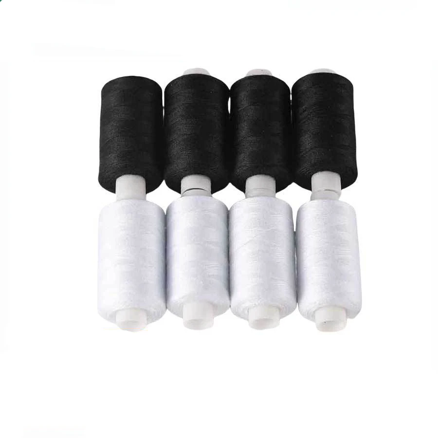 

2Pcs 500 Yards Sewing Thread Polyester Thread Set Strong And Durable Black White Sewing Threads For Hand Machines Stitching